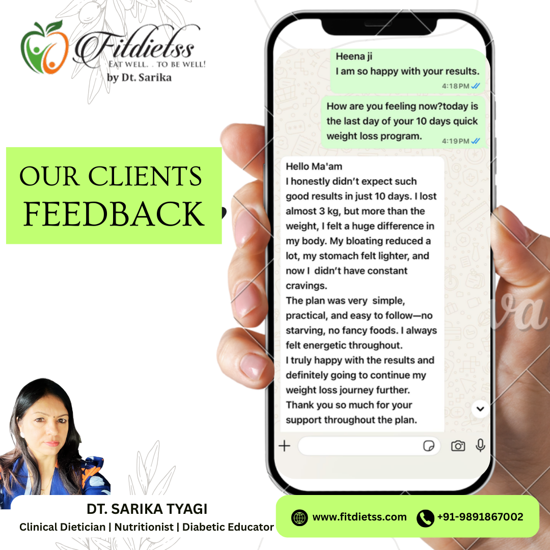 Online diet consultation review by FitDietss client