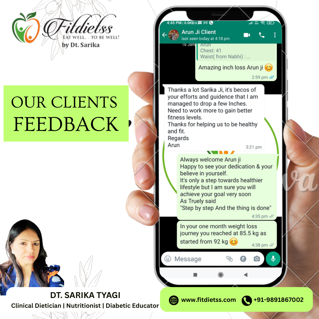 Satisfied client testimonials for FitDietss nutrition plans