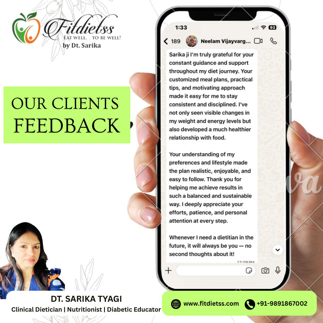 Client appreciation message for FitDietss diet plans
